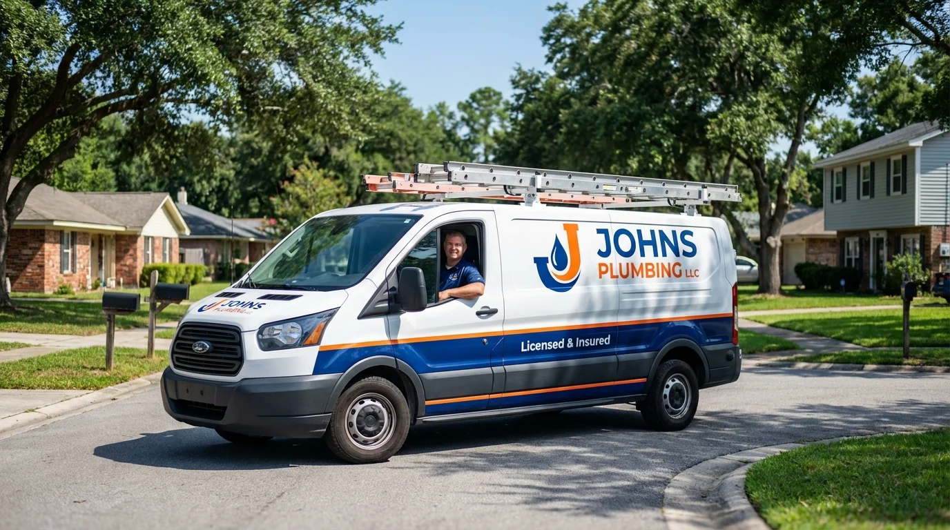 Johns Plumbing LLC service van in Madison Heights, MI