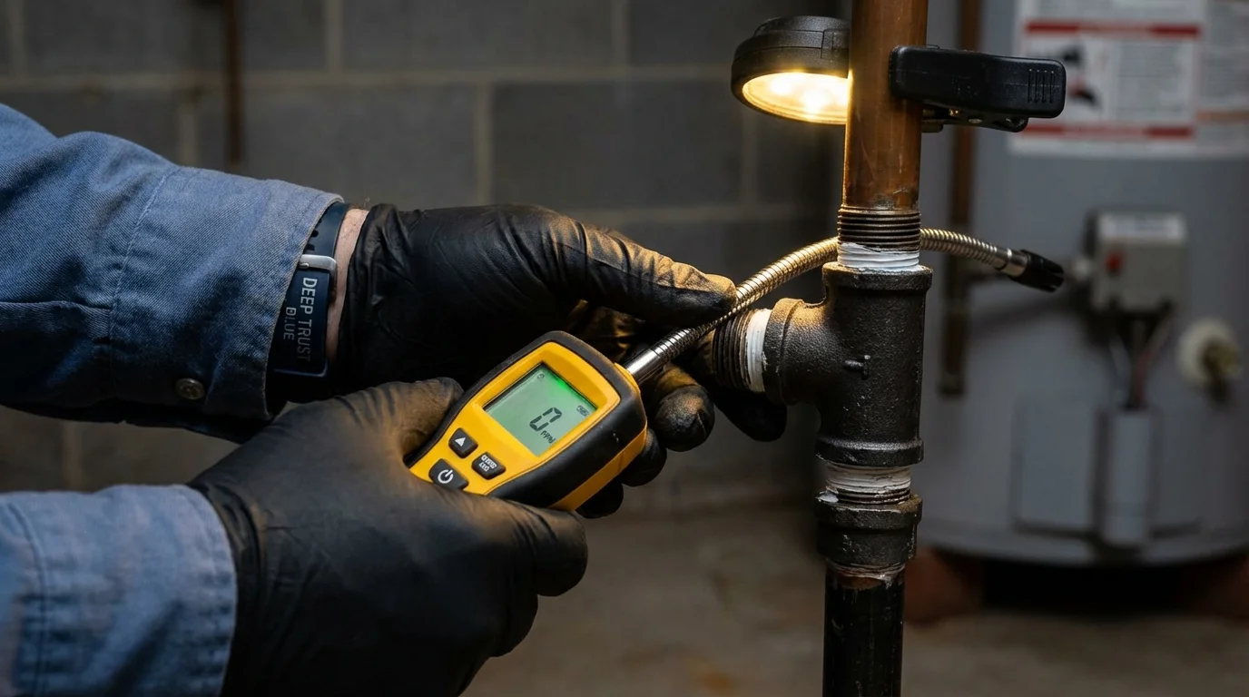 Gas leak detection with electronic sniffer by Johns Plumbing LLC in Madison Heights