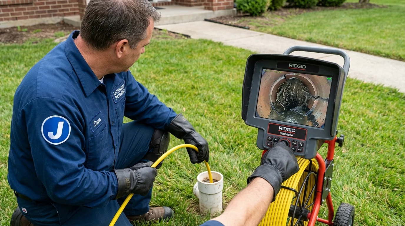 Sewer camera inspection being performed by Johns Plumbing LLC in Madison Heights